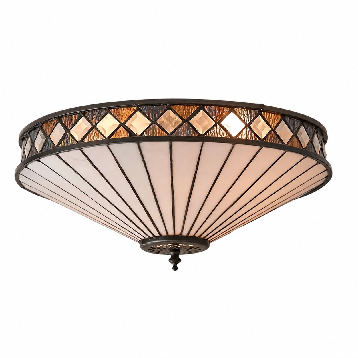 Fargo Tiffany Artistic Crystal Accents Ceiling Lamp for Living Room