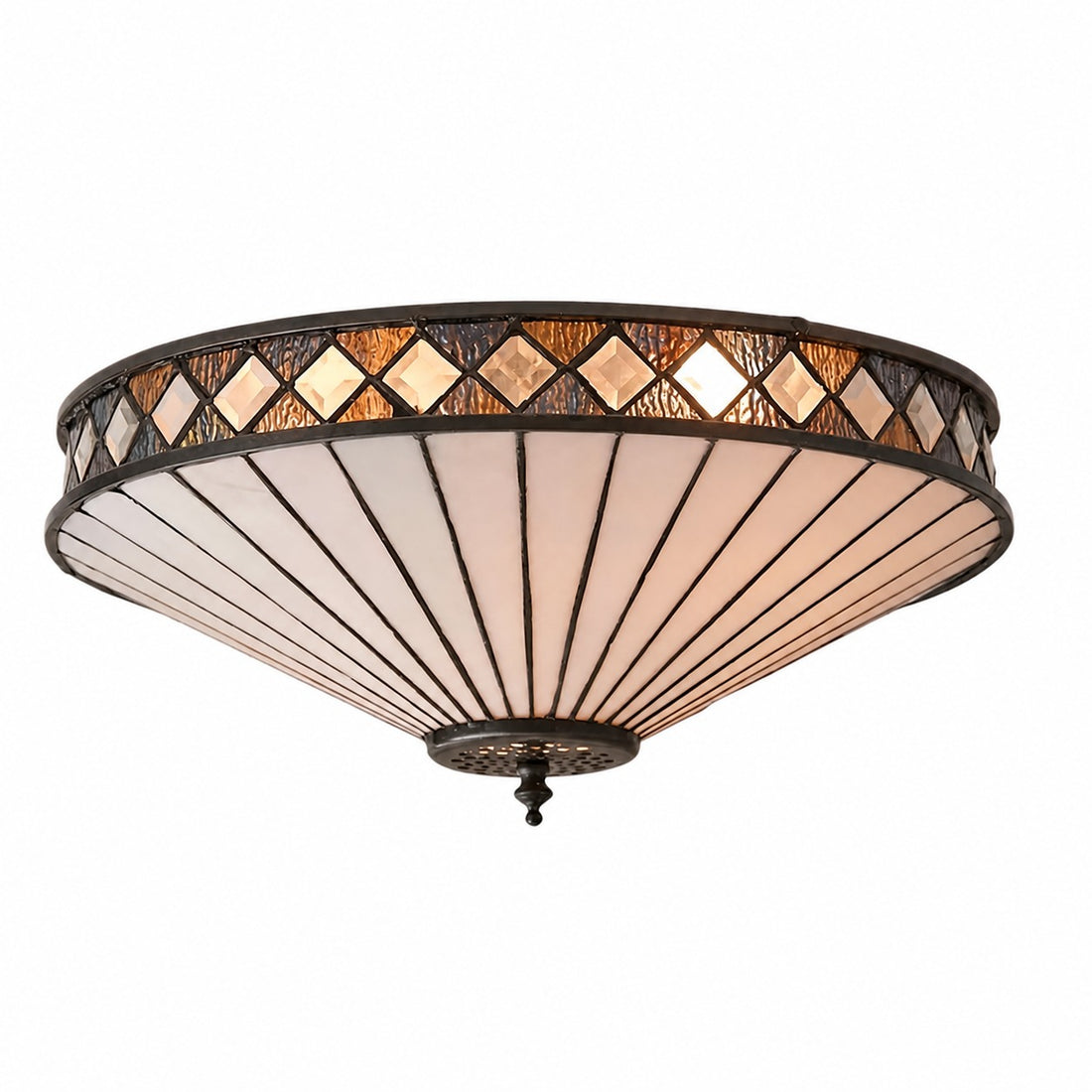 Fargo Tiffany Artistic Crystal Accents Ceiling Lamp for Living Room