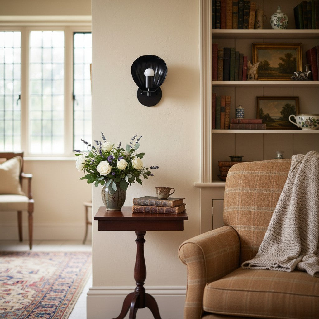 Luminara Modern Art Deco Scalloped Shell Wall Sconce – Hallway & Bedroom Accent Lamp