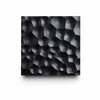 Black travertine carved square wall sconce with warm LED backlight