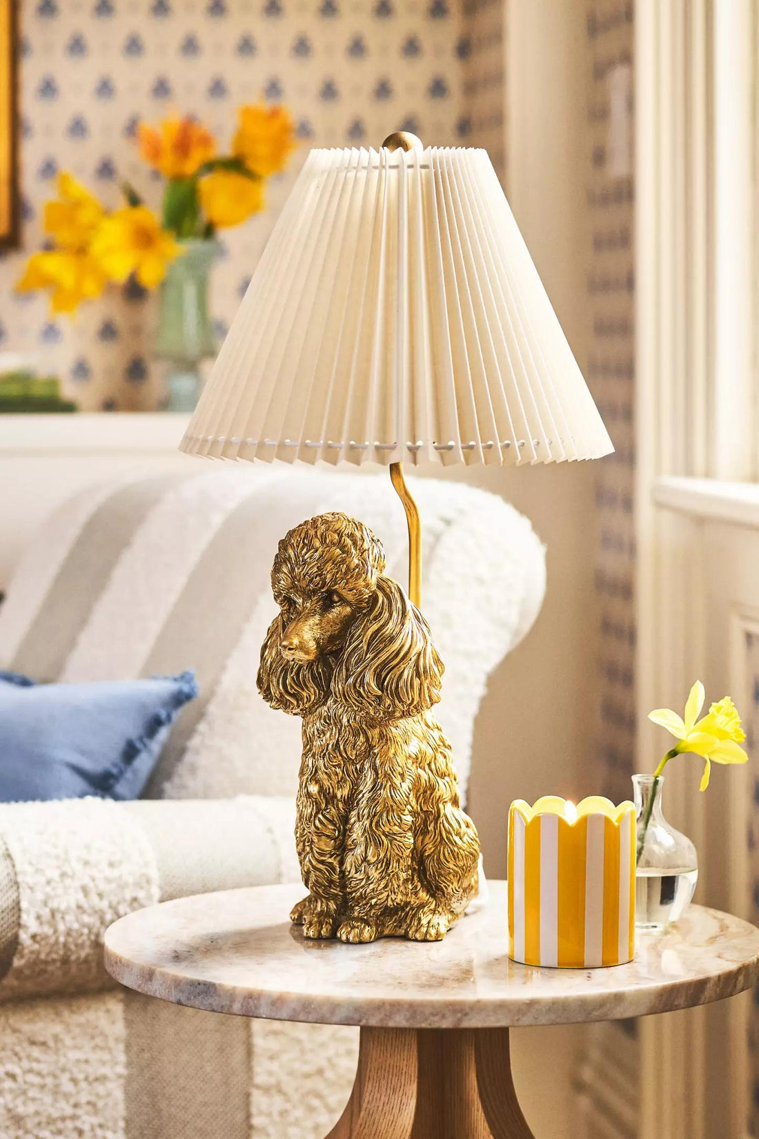 Pawdia Unique Table Lamp - Decorative Ceramic Animal Bedside Lamp