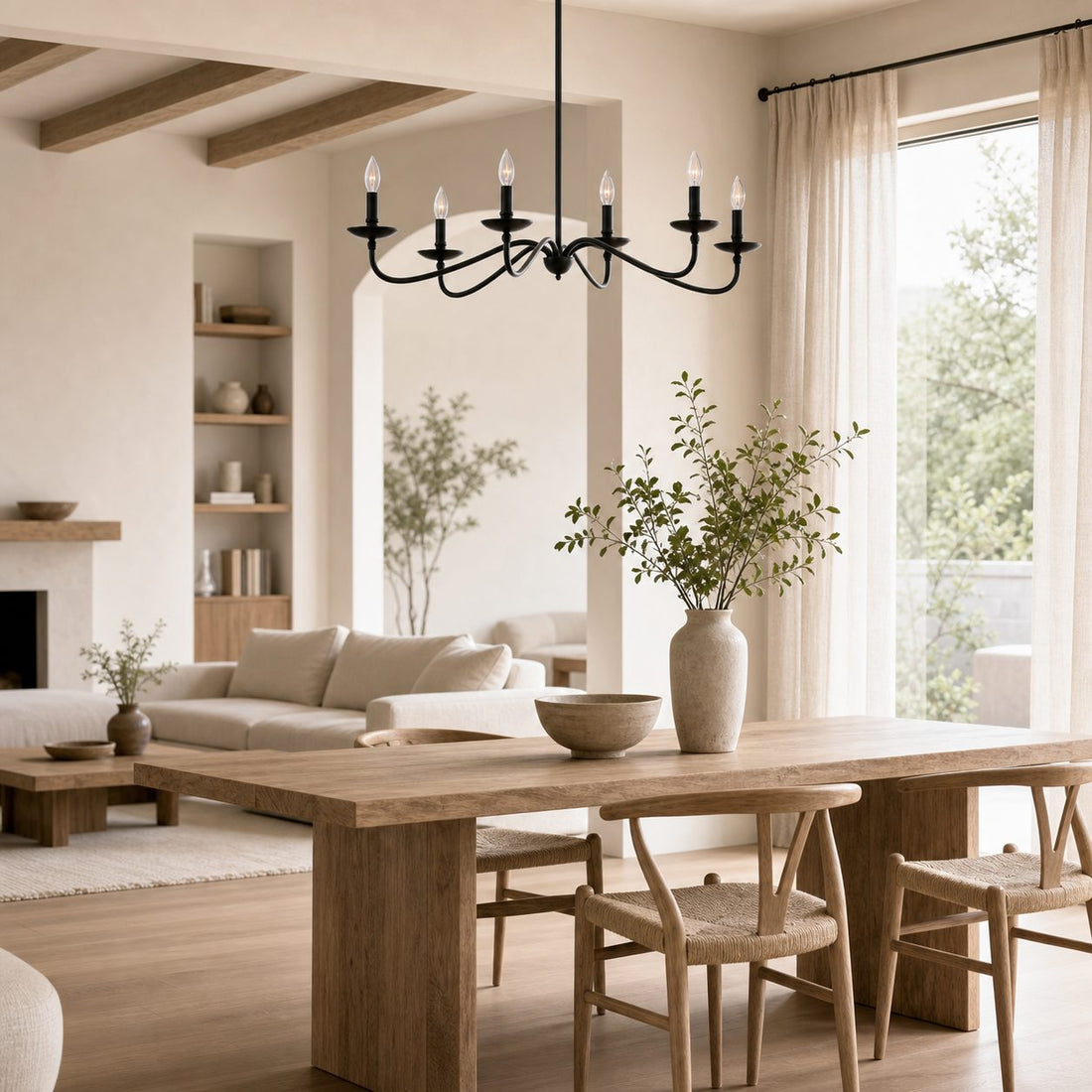 Rowan Timeless Iron Candle Design Chandelier - Industrial Interior Lighting For Bedroom