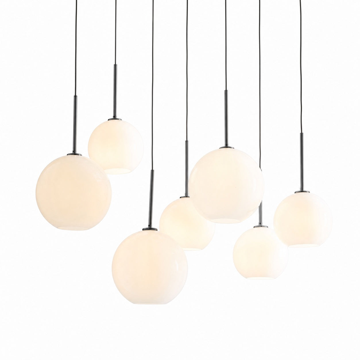 Selvion Elegant 7-Light Globe Chandelier – Glass Pendant Light