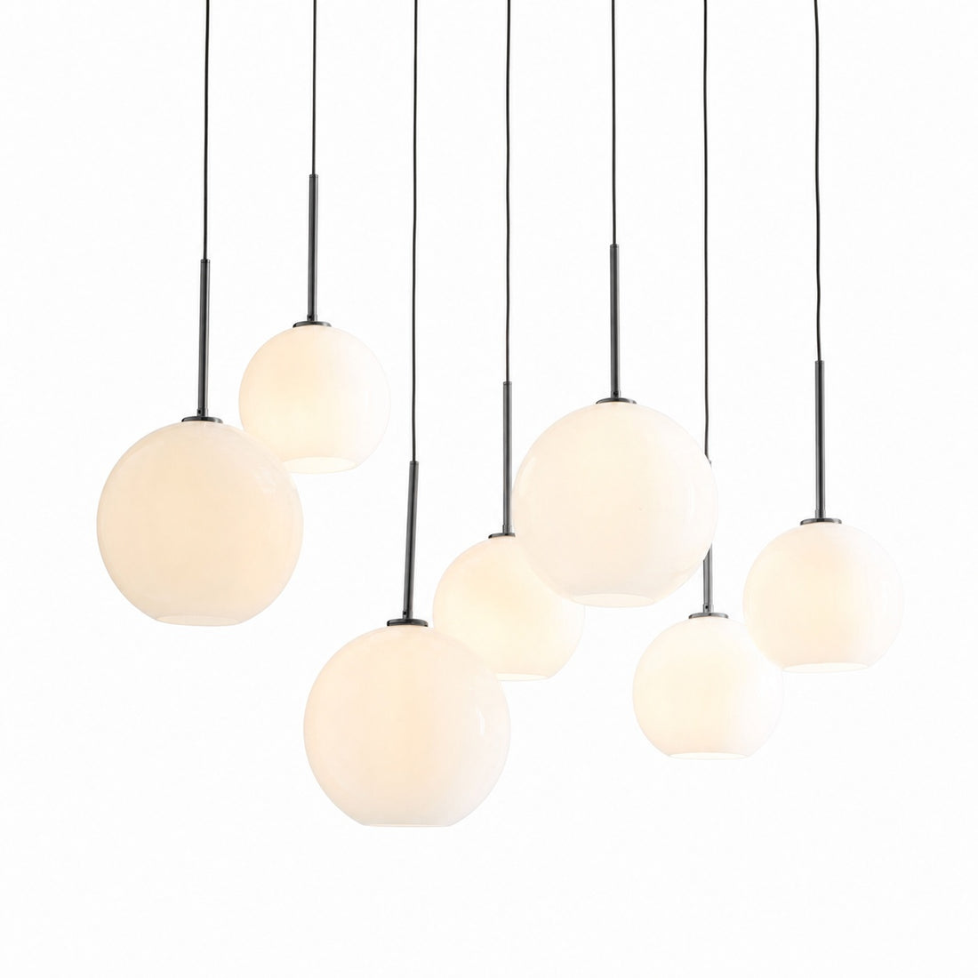 Selvion Elegant 7-Light Globe Chandelier – Glass Pendant Light