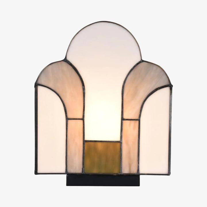 Kelsar Stained Glass Art Deco Table Lamp – Elegant Indoor Accent Light for Living Room or Entryway