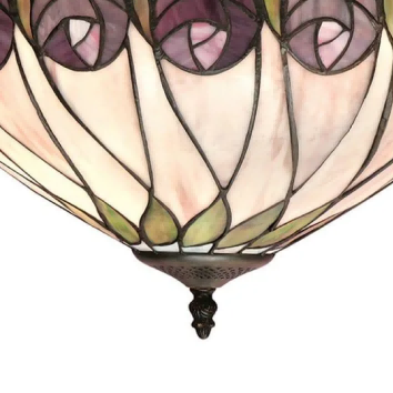 TF Hutchinson Tiffany Ceiling Light with Mackintosh Rose for Living and Dining Rooms