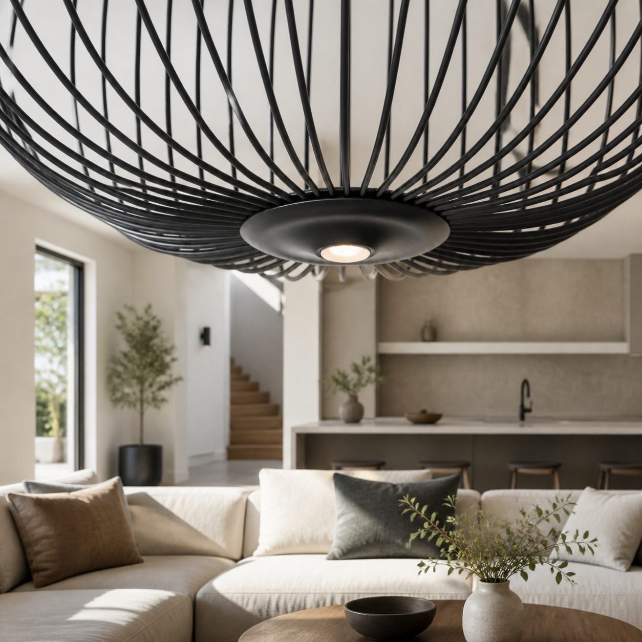 Radiloop Minimalist Suspension Lamp - Metal Lantern-Inspired Design for Dining Room N48
