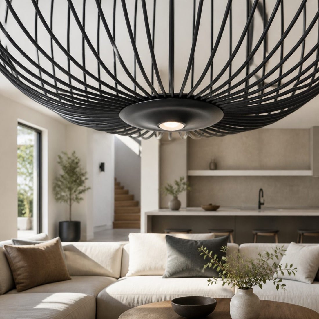 Radiloop Minimalist Suspension Lamp - Metal Lantern-Inspired Design for Dining Room N48
