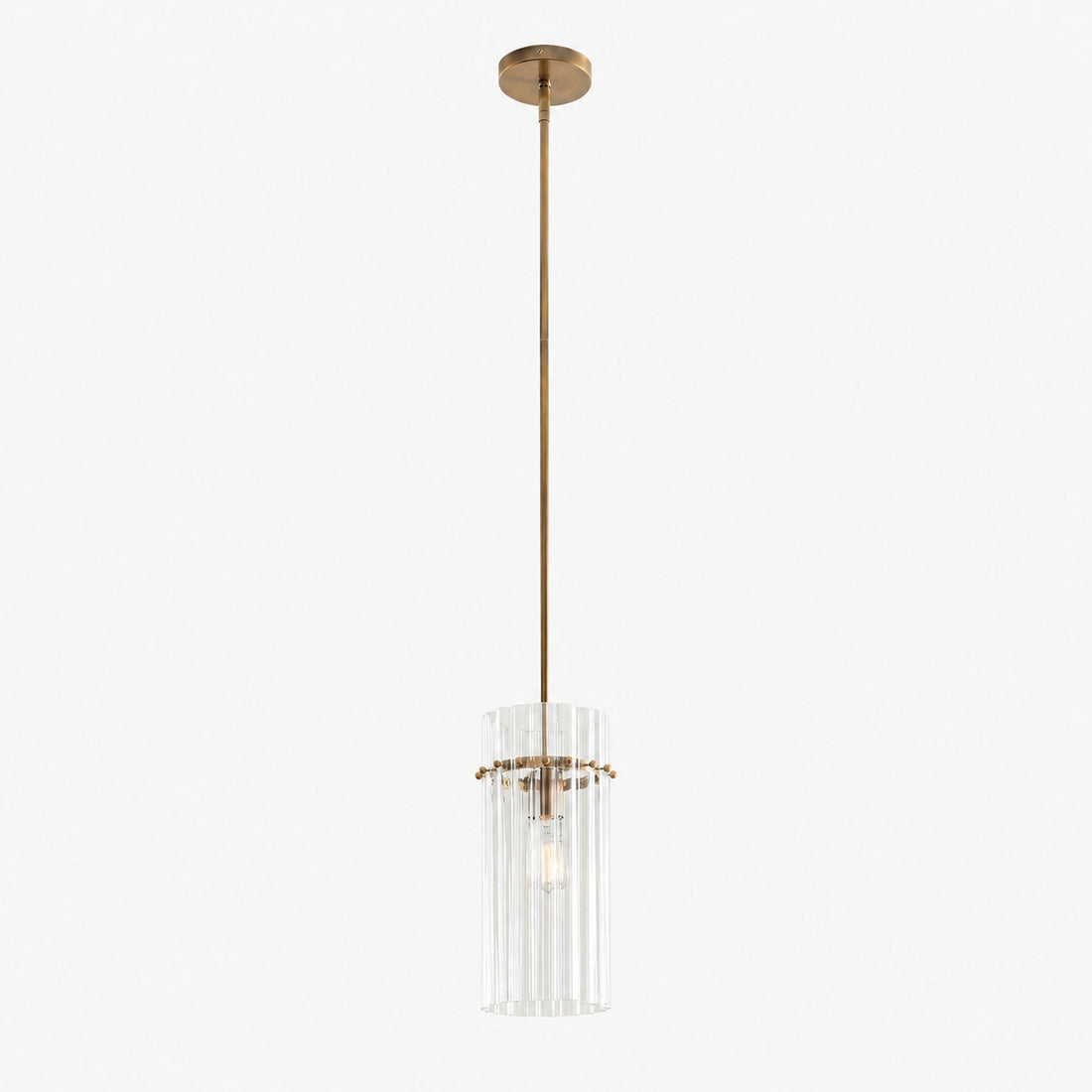 Lumora Crystal Pendant Light – Elegant Tumbled Brass & Cut Glass