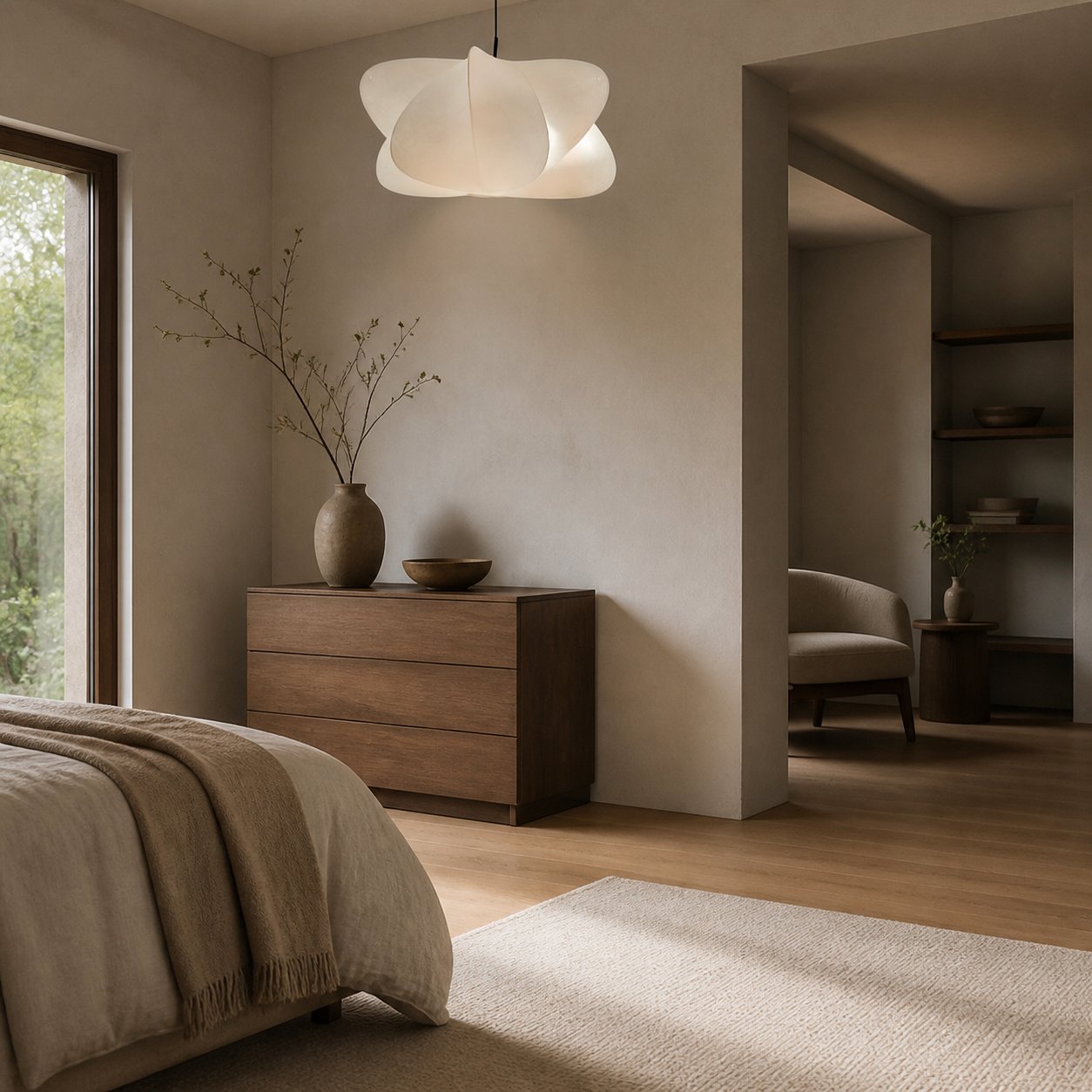 Havion Cocoon Pendant Lamp - Minimalist Polymer Shade with Adjustable Hanging