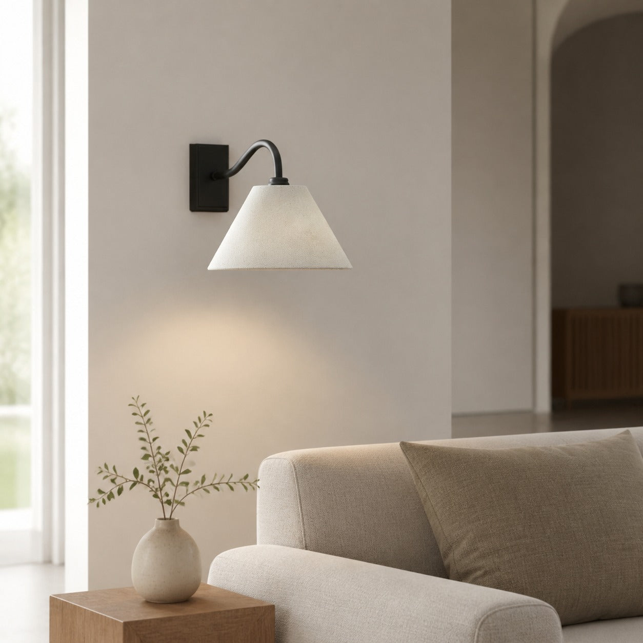 Lumweve Wall Light - Pleated Look Shade Refined Sconce for Corridor and Study
