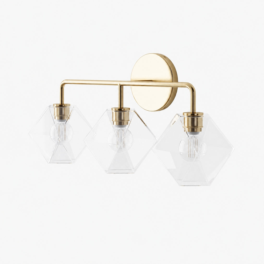 Talvior Geometric Modern Bathroom Sconce - Faceted Shade Light in Luxe Finishes