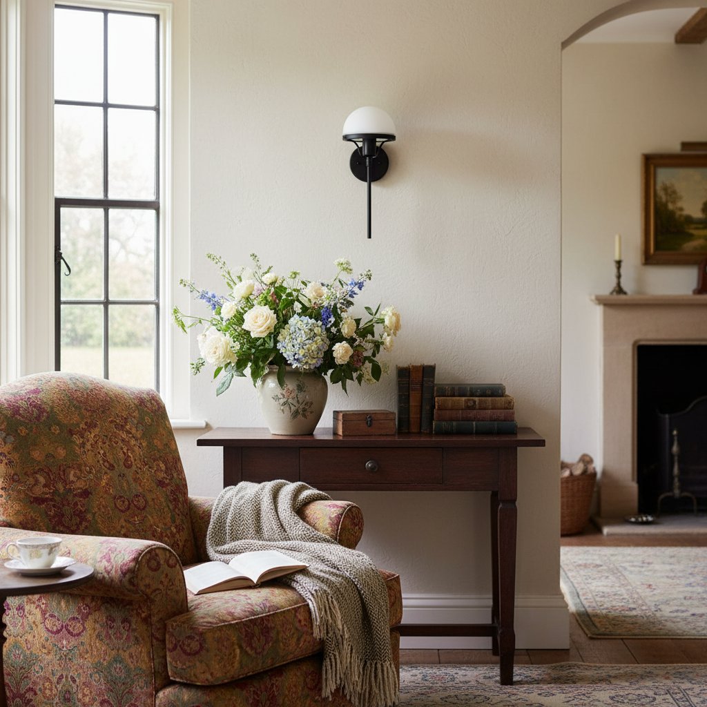 Ornato Luxe Modern Art Deco Wall Light - Opal Glass Globe Sconce - Brass or Black