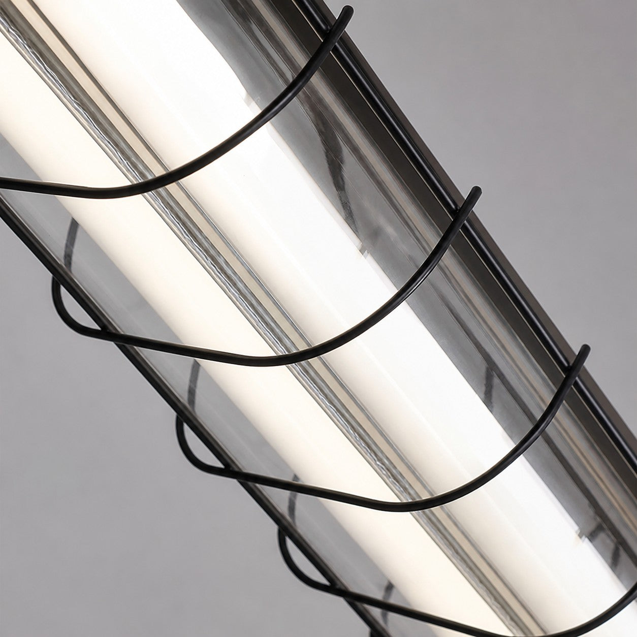 Modern Acrylic Linear LED Chandelier in Black or Silver