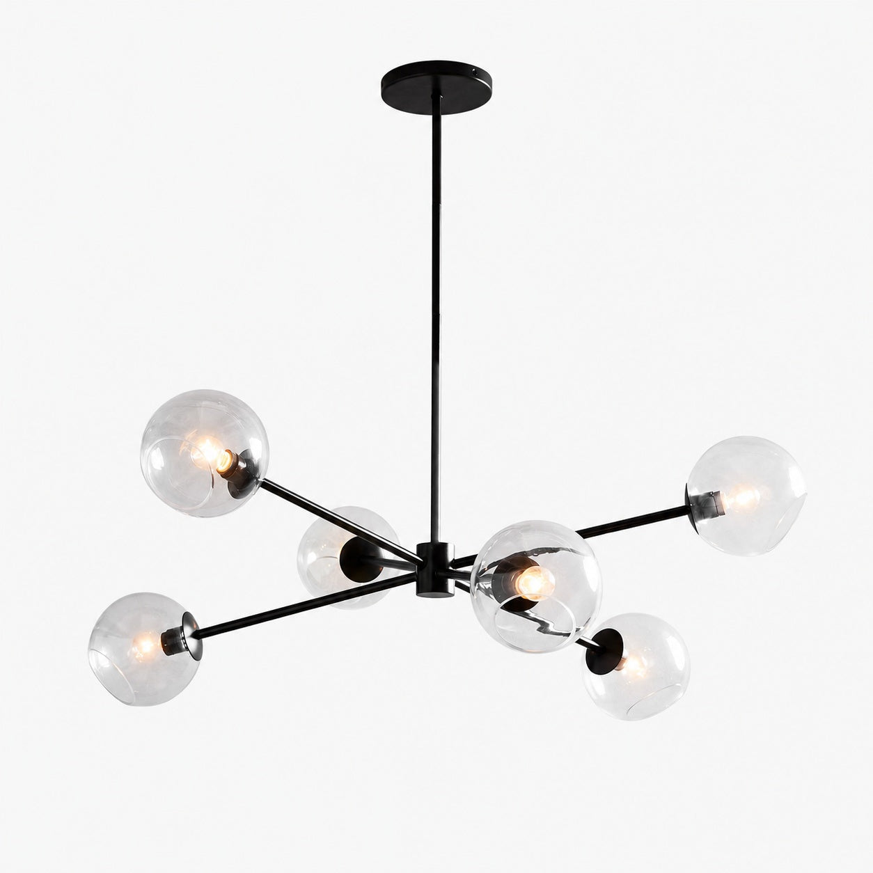 Brina 6-Light Glass Metal Frame Chandelier - Perfect Lighting
