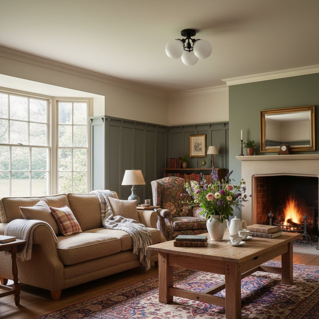 Glorica Glass Globe Light - Mid Century Semi Flush Ceiling Lamp