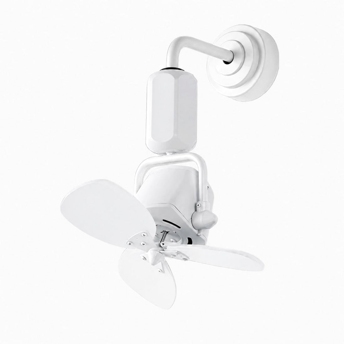Adjustable compact fan in white