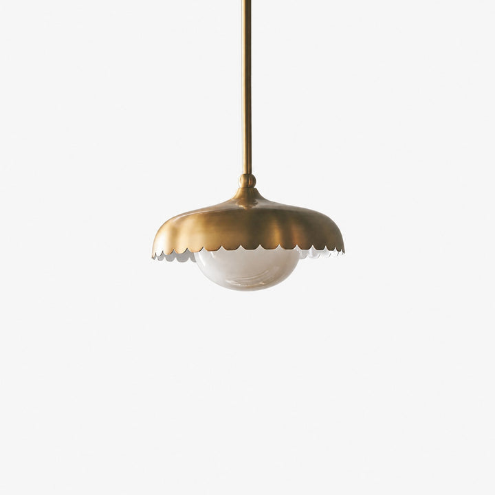 Rayla Scallop Pendant Light – Brass Finish Retro Ceiling Lamp for Dining & Kitchen