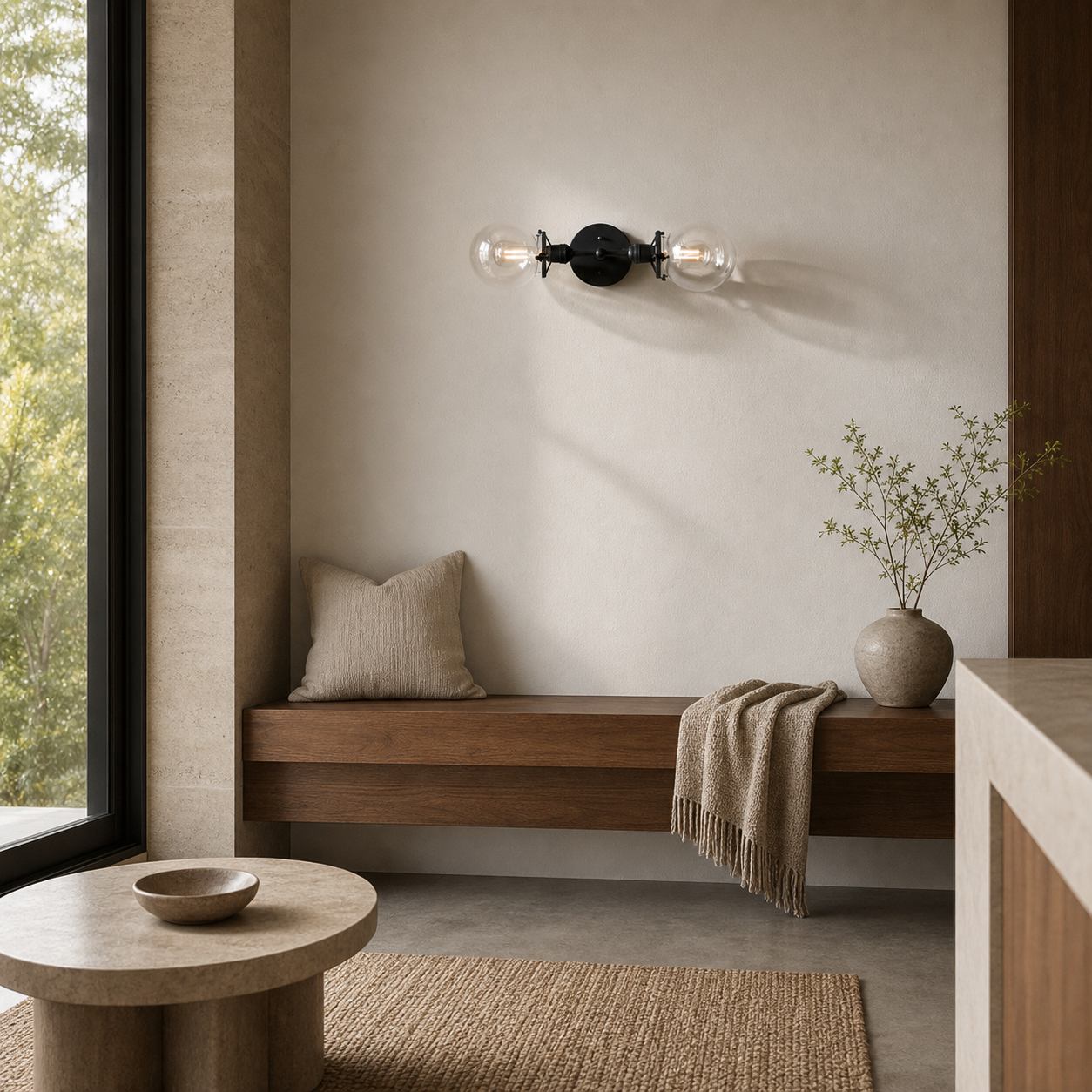 Lumio Globe Industrial Vanity Lighting- Modern Double Globe Wall Light