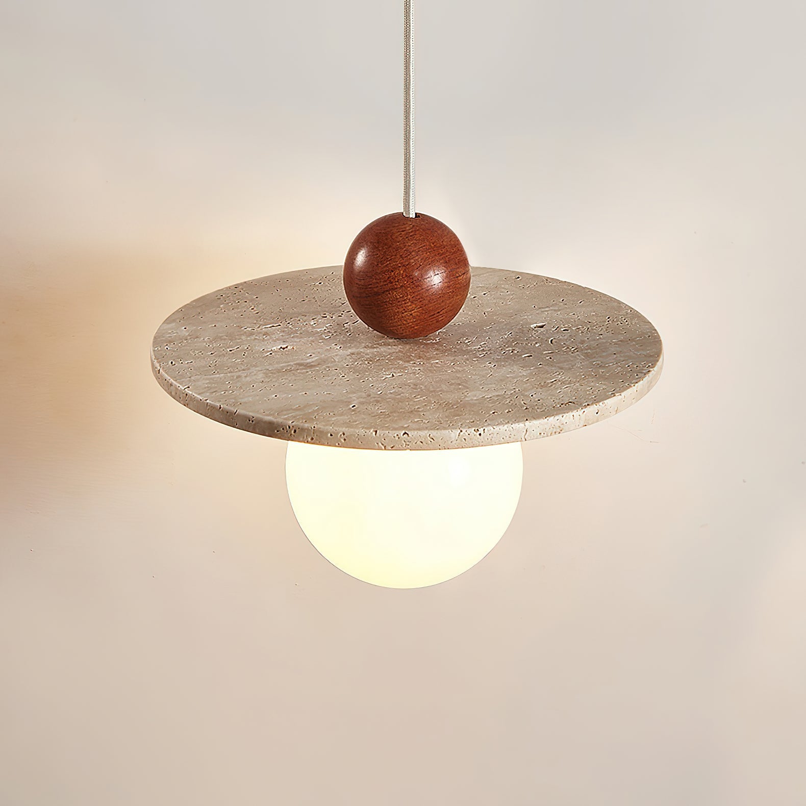 Retro Decor Cave Stone Disc Pendant Light