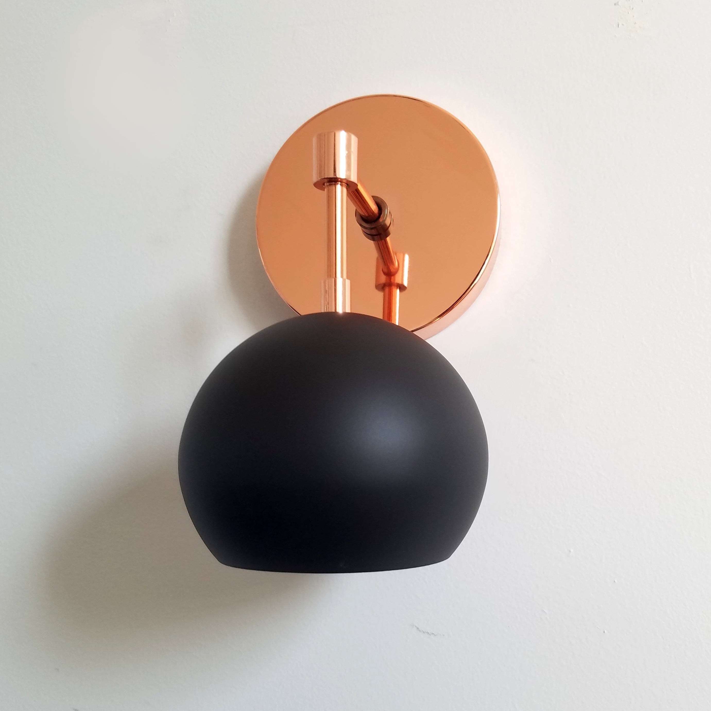 Soft Lighting Matte Black Wall Globe Sconce