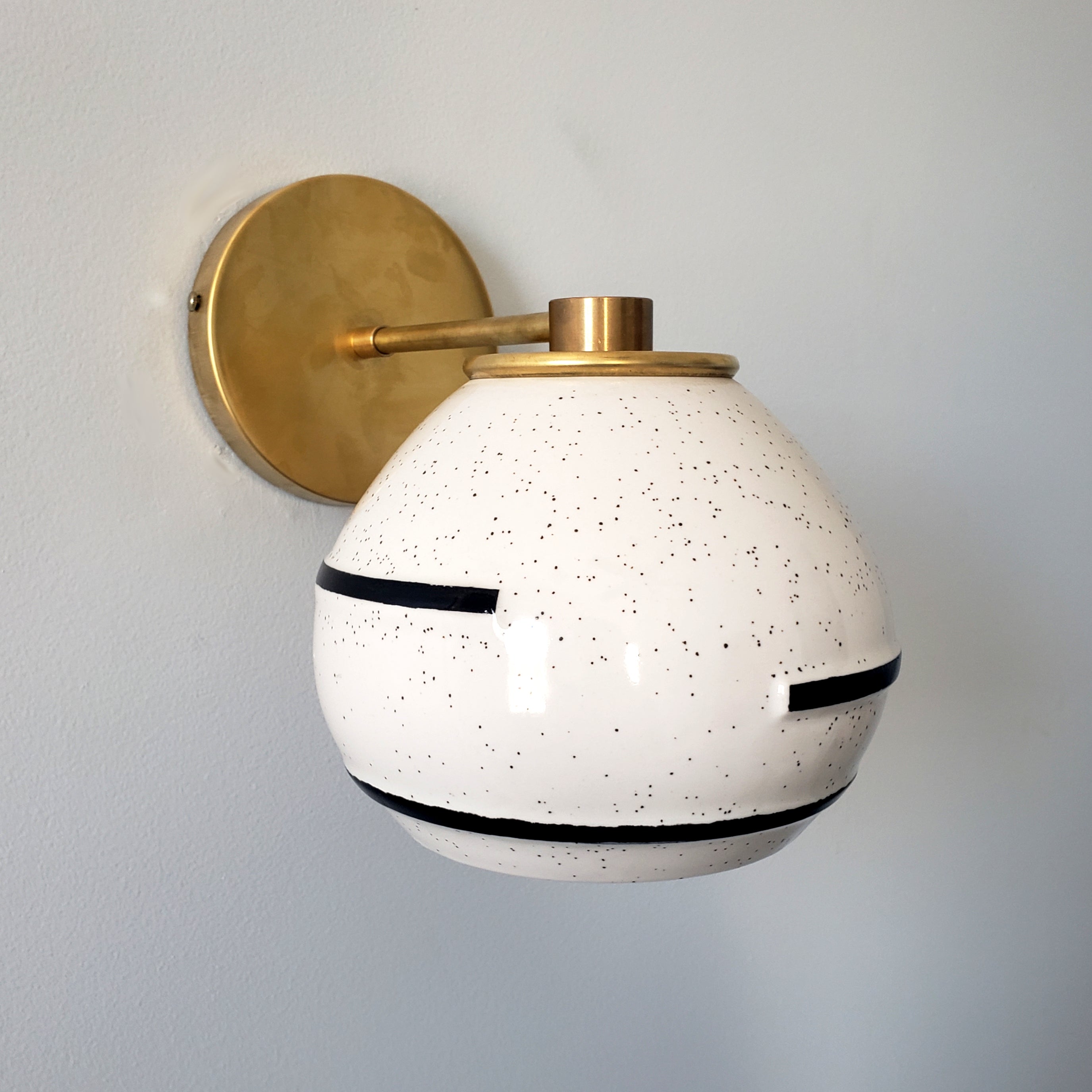 Earthy Bohemian Ceramic Wall Light - Stylish Bedroom & Hallway Accent