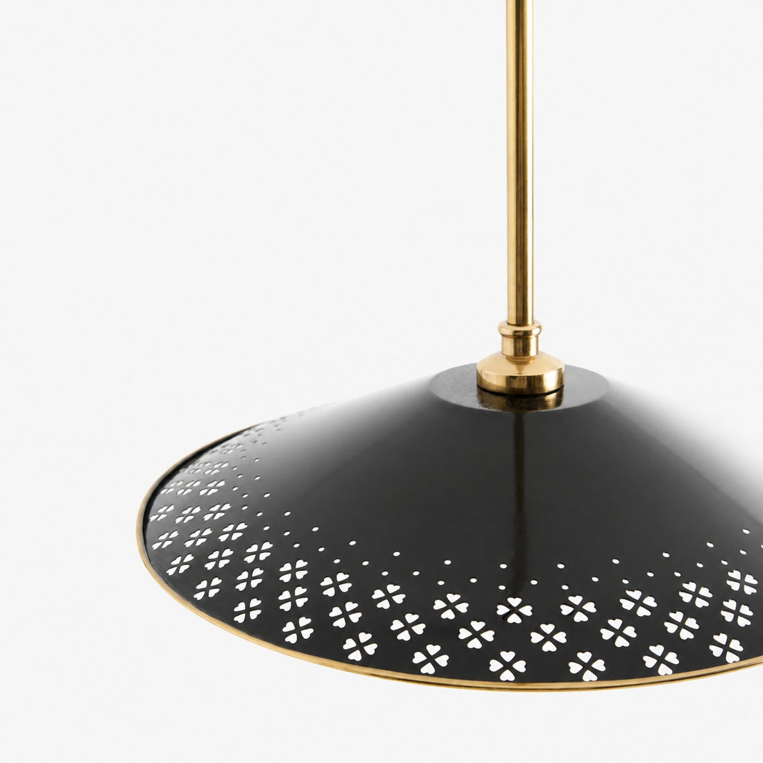 Auriglow Enameled Brass Pendant With Clover Cutout Shade