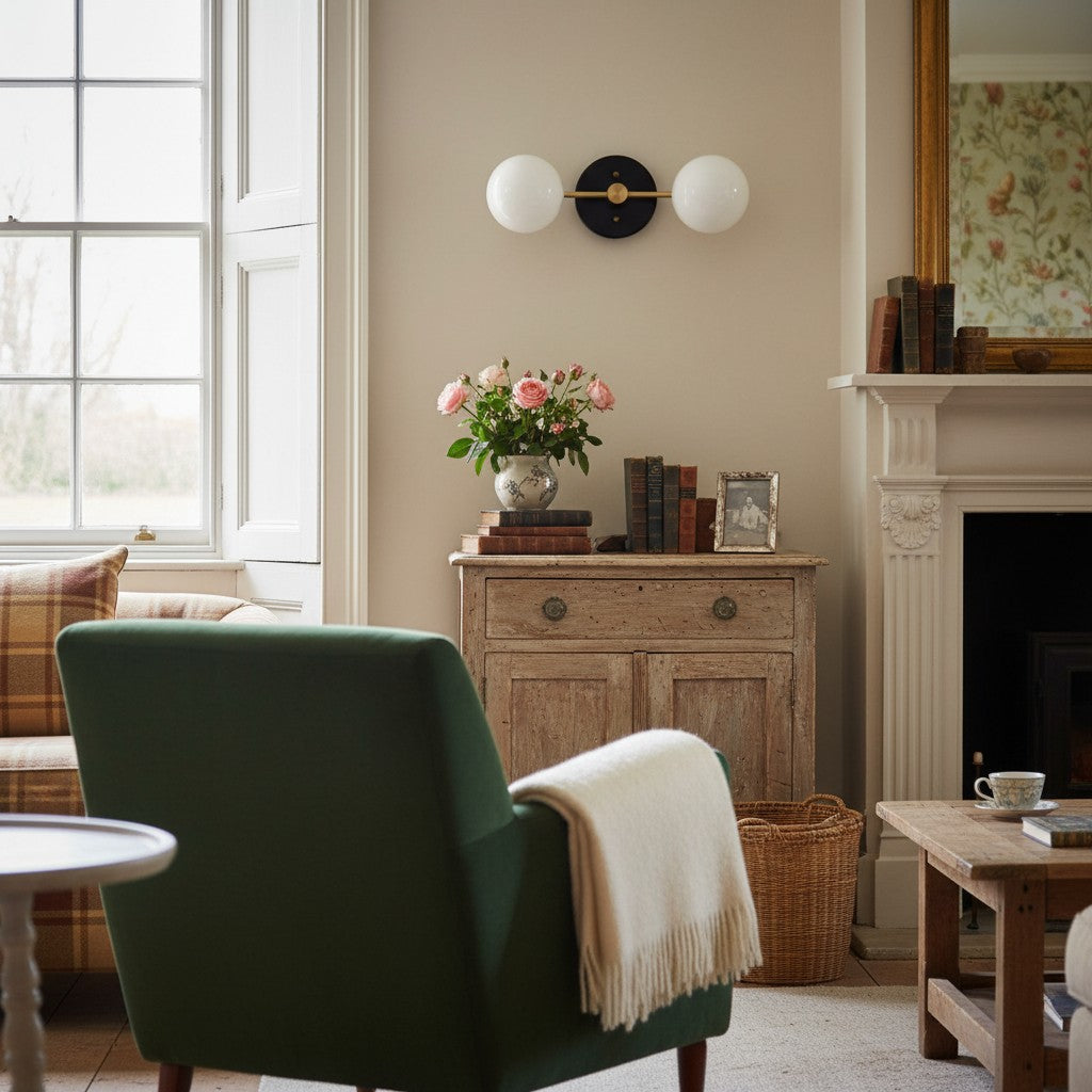 Glorica Glass Vanity Light - Modern Brass Wall Sconce for Bathroom Style