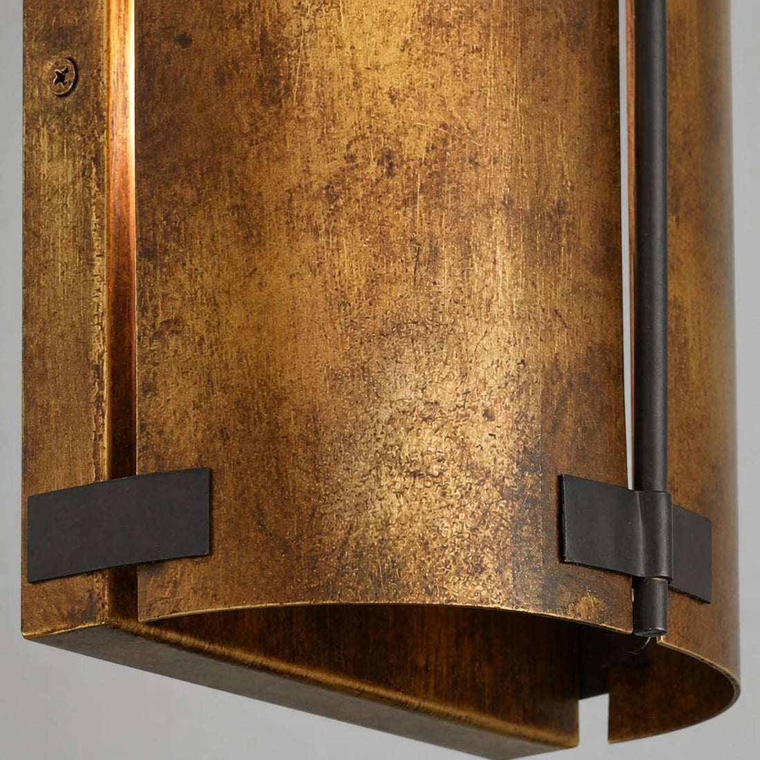 Rustivon Rustic Wall Sconce - Curved Metal Shade in Vintage Style for Bedroom