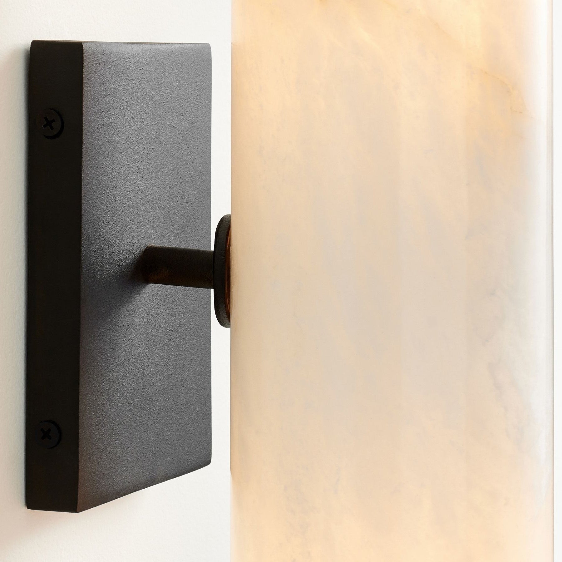 Wolvina Natural Marble Tube Sconce with Sleek Metal Details