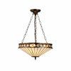 TF Fargo Adjustable Pendant with Stained-Glass Inspired Inverted Shade for Island and Dining