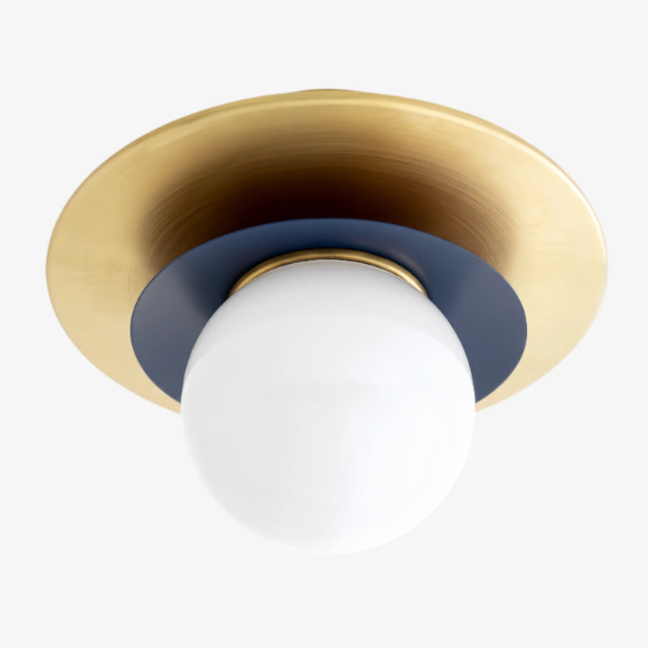 Artivo Layered Brass Globe Light – Versatile Opal Glass Ceiling or Wall Sconce for Stylish Spaces