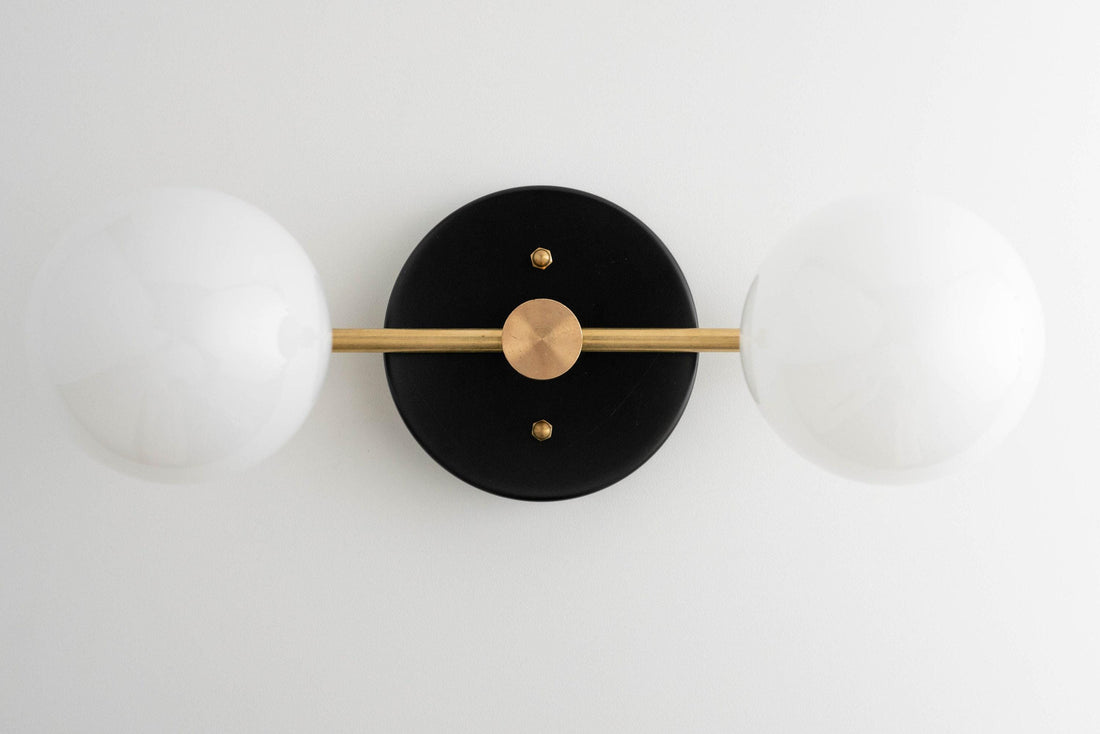 Glorica Glass Vanity Light - Modern Brass Wall Sconce for Bathroom Style