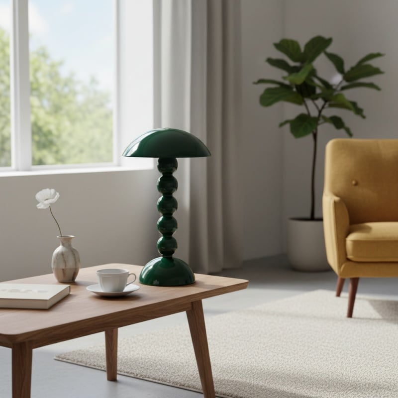 Modo LED Table Lamp – Orb-Stacked Base Mushroom Shade Perfect for Living Room or Bedroom
