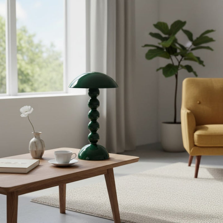 Modo LED Table Lamp – Orb-Stacked Base Mushroom Shade Perfect for Living Room or Bedroom