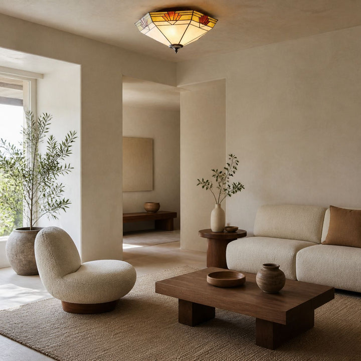 TF Nevada Glass Shade Ceiling Light – Semi-Flush for Entryways and Dining Rooms