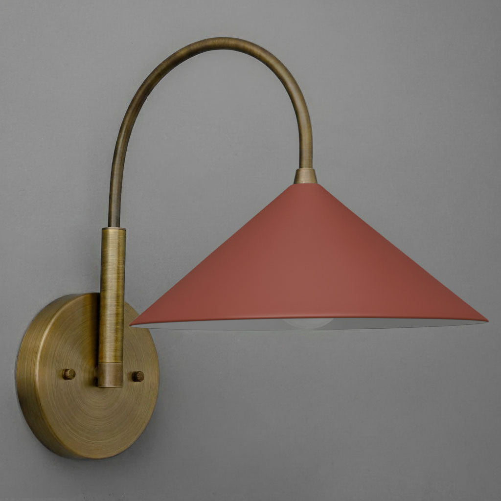 Curva Metal Vintage Wall Sconce  - Elegant Cone Shade for Bedrooms