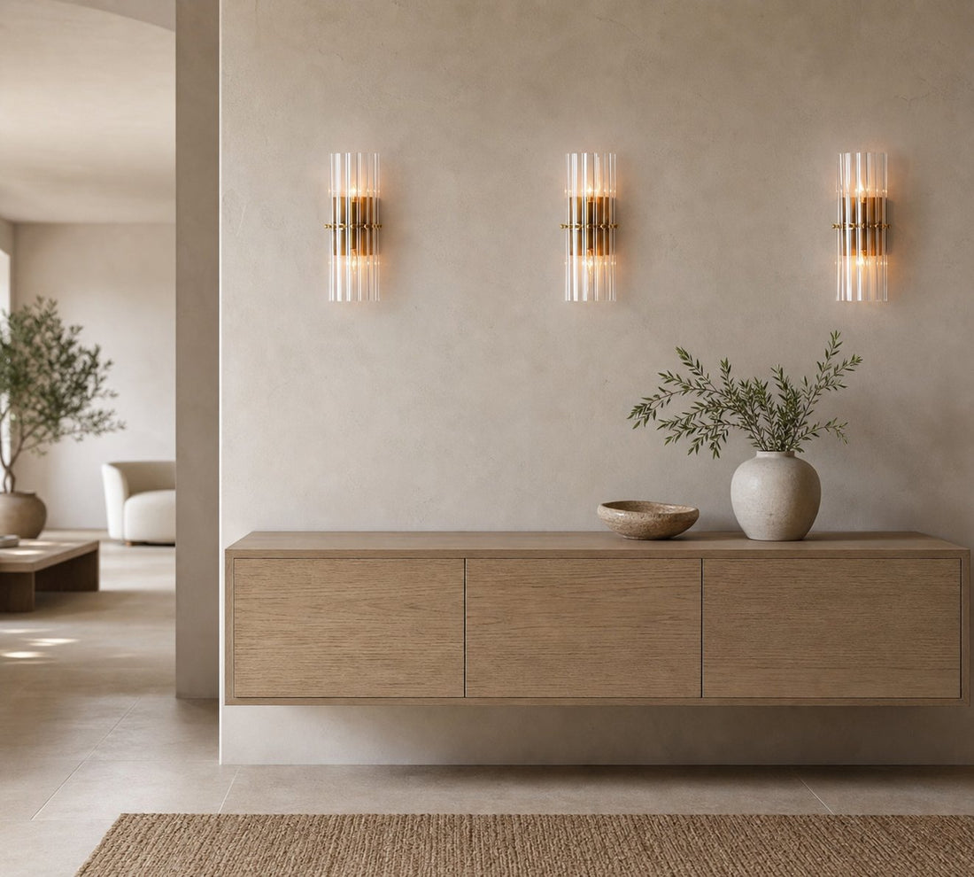 Lumora Crystal Wall Sconce – Elegant Lighting for Hallway & Bedroom