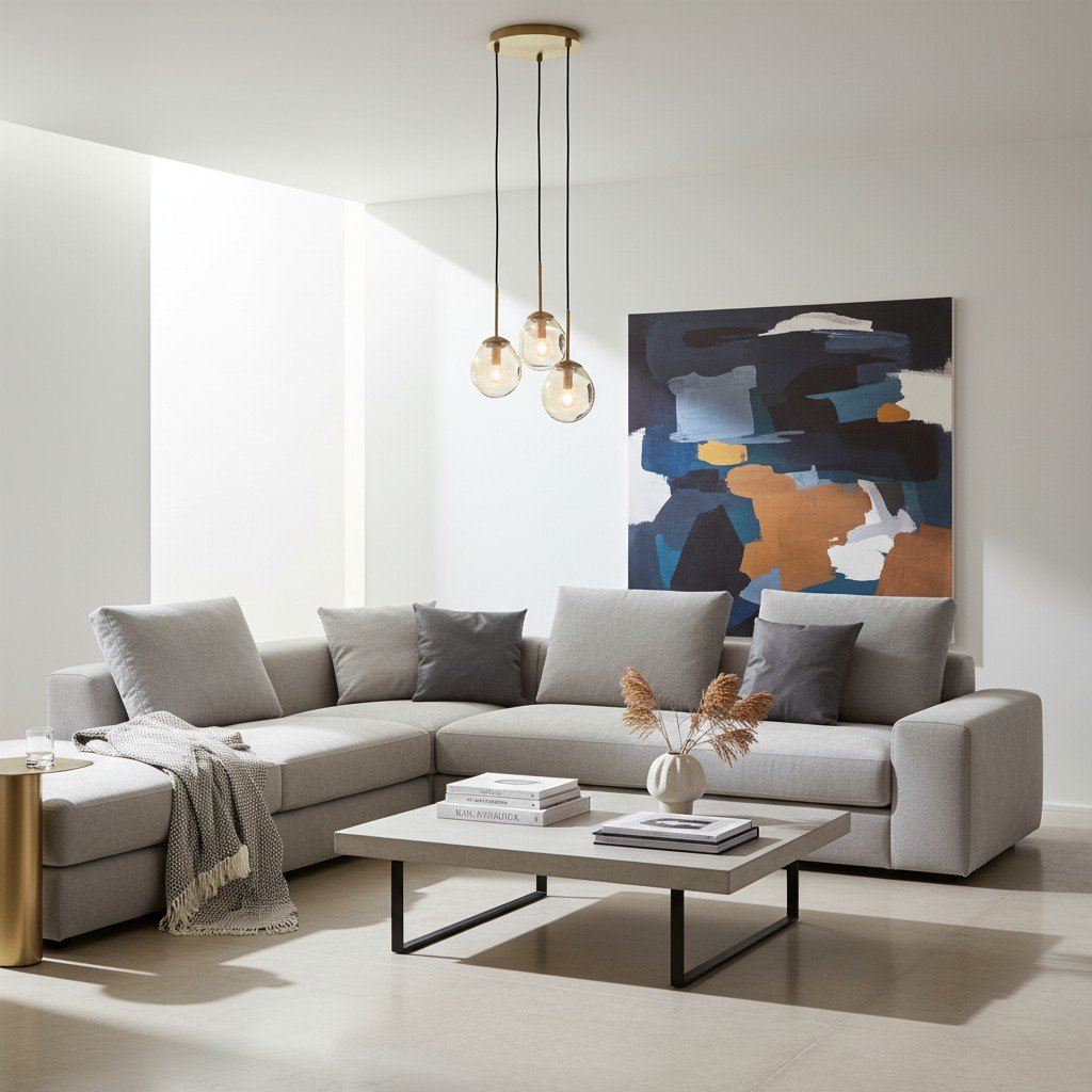 Glissora Hanging Light - Sculptural Cluster Design Tinted Glass and Metal for Entryway