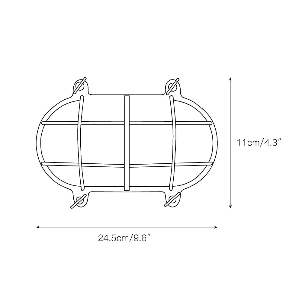 Ivoran Bulkhead Wall Sconce - Brass Caged Glass Vintage Industrial Light for Outdoor and Bathroom