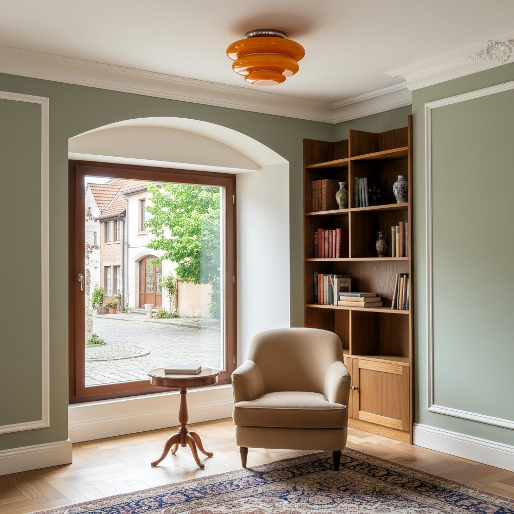Cirren Layered Ceiling Light - Artistic Circular Silhouette Ceiling Fixture for Dining Area