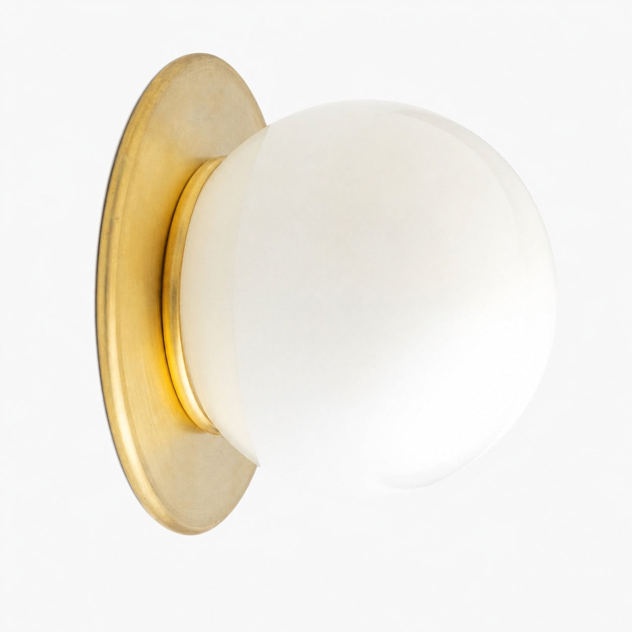 Glorica Glass Solid Brass Vanity Sconce - Compact Flush Mount Globe Light