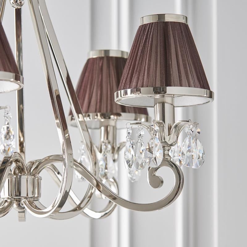 Talonis Multi-light Fabric Chandelier - Elegant Metal Curved Arms for Dining and Living