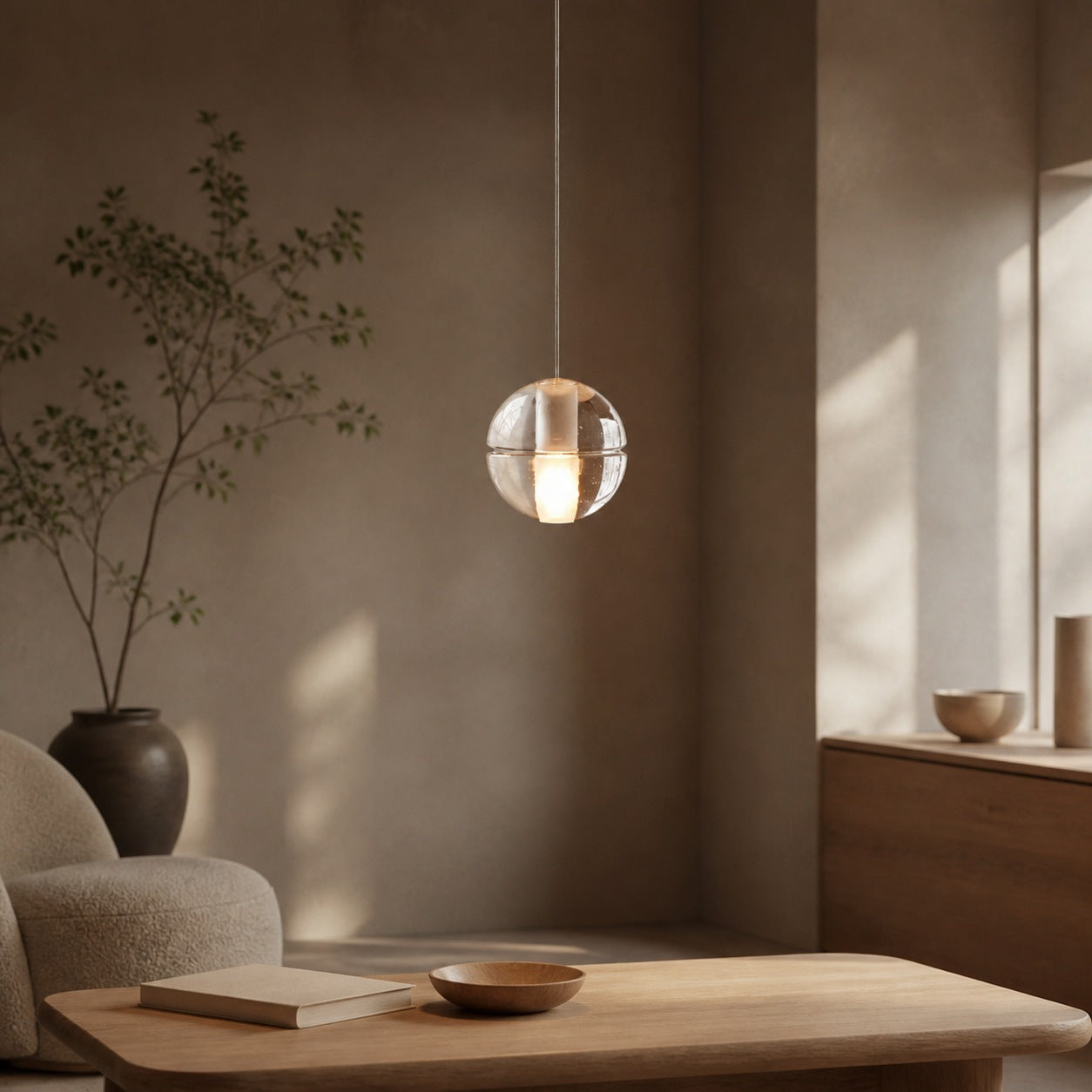 Lorivo Decorative Crystal Sphere Pendant Light Starry Visual for Lounge Areas