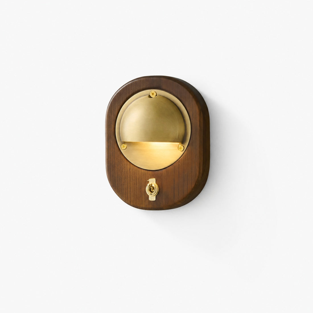 Ivoran Modern Wall Sconce - Ash Wood and Brass Spherical Lamp for Bedroom and Hallway