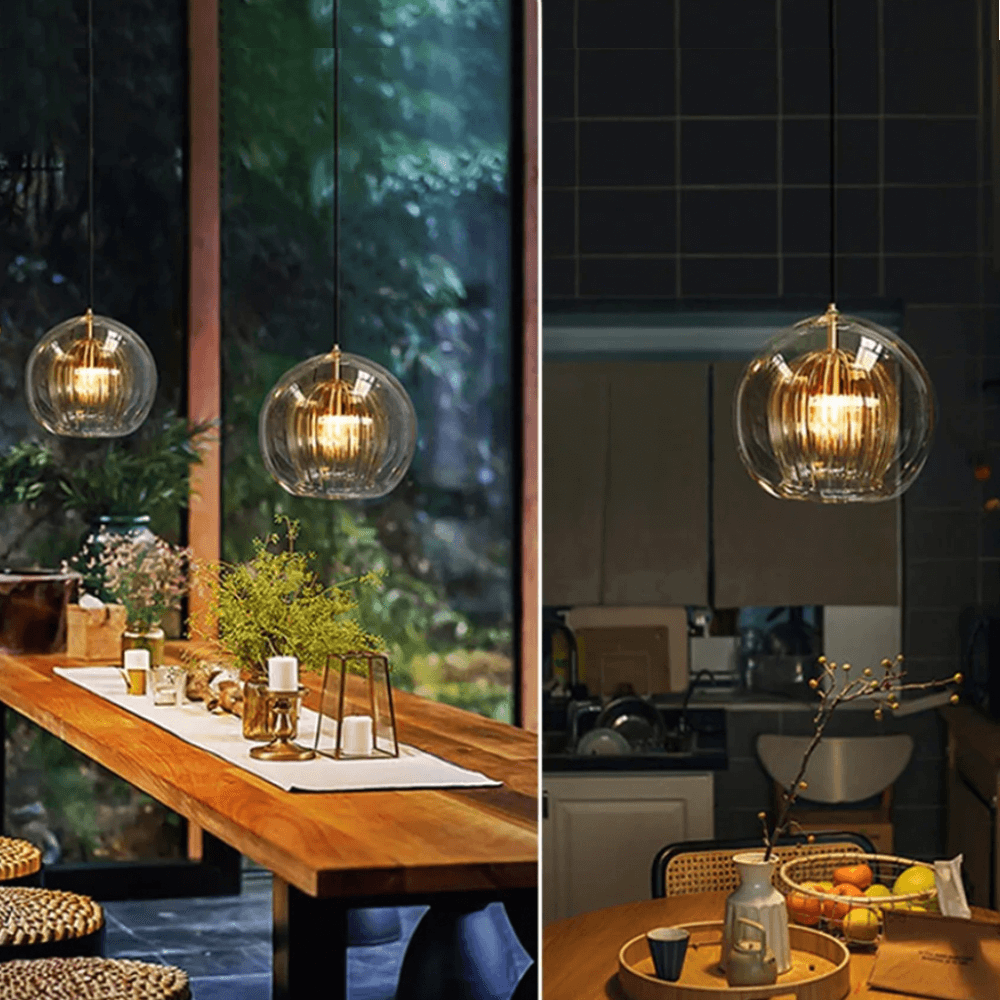 Modern Pleated Glass Pendant Light