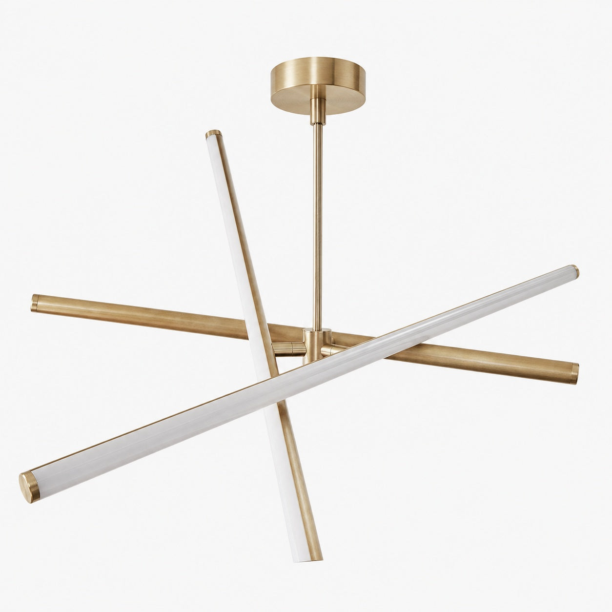 Voro Minimalist Chrome Light Rods - LED Semi-Flush Mount Ceiling Light