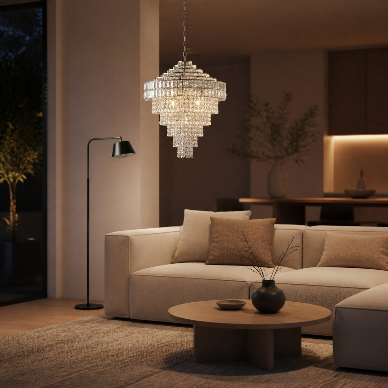 Virelis Style Luxe Crystal Pendant Light – Ambient Lighting for Kitchens & Hospitality Spaces