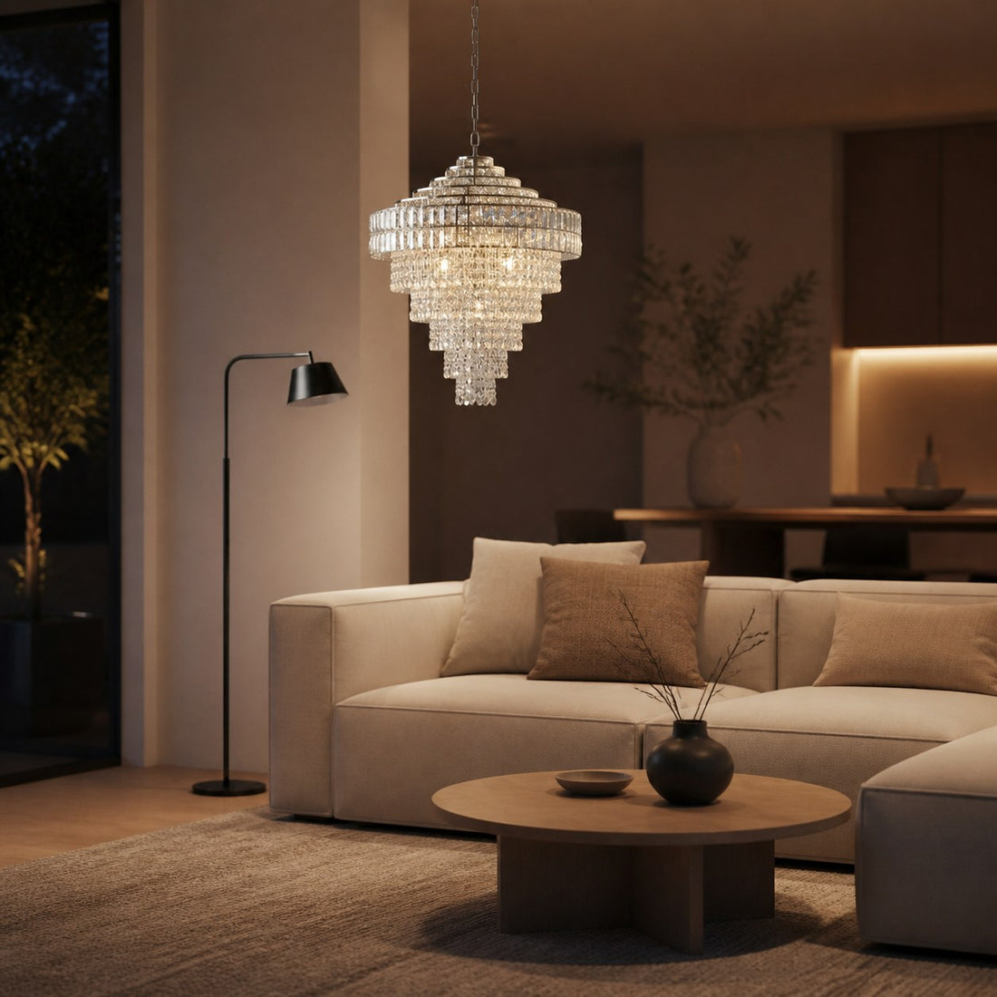 Virelis Style Luxe Crystal Pendant Light – Ambient Lighting for Kitchens & Hospitality Spaces