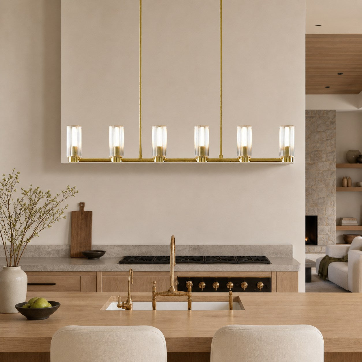 Rivora Fluted Glass Chandelier – Elegant Ribbed Lasting Design